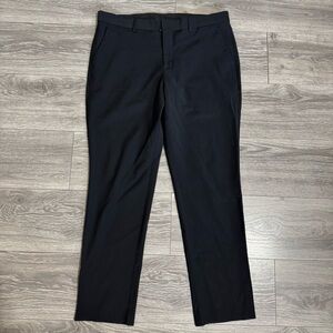 Express Men Black Slim Dress Pants Flat-Front Straight Leg Wool Blend Size 34x30
